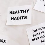 Motivational cards promoting healthy habits and positive thinking for lifestyle change.